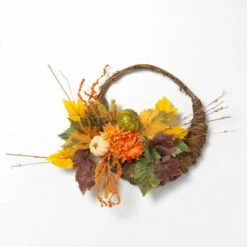 Brand new 😍 Gerson 20" Diameter Cornucopia Wreath With Pumpkins & Berries 🤩