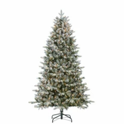 Cheap 🎁 Gerson Company 7.5' Flocked Natural Swiss Mountain Fir With 800 Lights ✔️