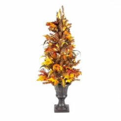 Buy 😍 Gerson 46"H Harvest Tree W/Pumpkins, Pinecones & Berries W/50 Lights ⌛