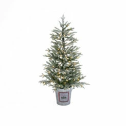 Best Sale 😉 Gerson 4' Electric Lightly Flocked Half Tree In Half Bucket 🤩