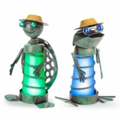 Outlet Gerson Store 30 Discount π Gerson Company 14" Solar Lighted Garden Meadow Frog And Turtle β¨