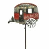 New 🧨 Gerson Solar-Powered Metal Camper Yard Stake W/Wind Spinner 😀