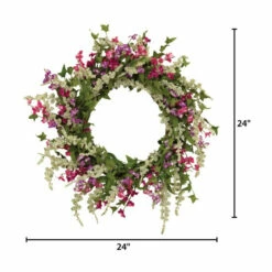 Buy ✨ Gerson Springtime Dusty Miller Mixed Flower Garden Wreath 😍 -Outlet Gerson Store unnamed file 261