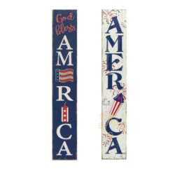 Budget ⭐ Gerson 47" Antiqued Wooden Patriotic Wall Hangings - Set Of 2 🔔