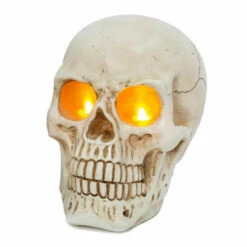Coupon 🧨 The Gerson Company 8.46" Lighted Skull With Flicker Flame Candle 🎁