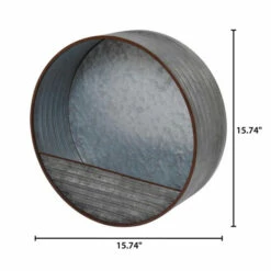 Cheapest 😍 Gerson 15.7" Hanging Round Galvanized Metal Wall Planter 👏 -Outlet Gerson Store unnamed file 272