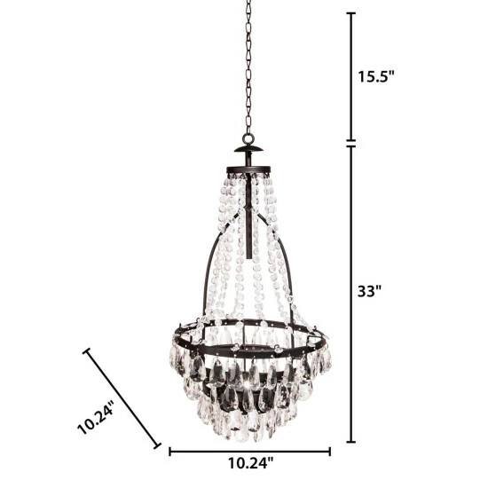 Buy π Gerson Solar LED Metal And Acrylic Beaded Chandelier β¨ 4 Buy π Gerson Solar LED Metal And Acrylic Beaded Chandelier β¨ - Image 2