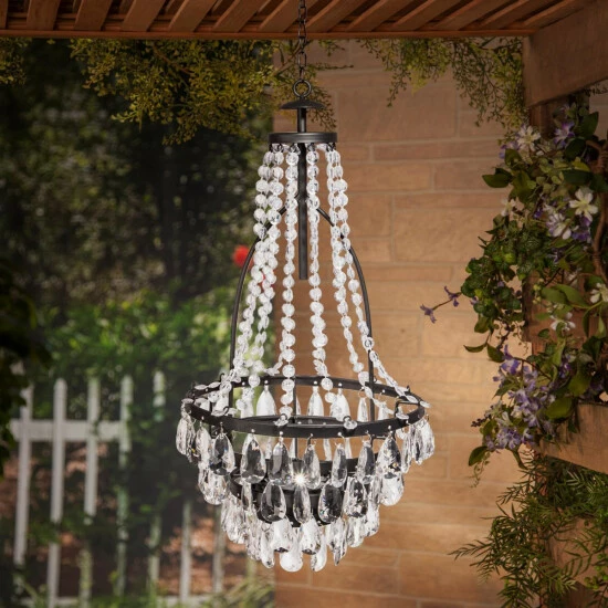 Buy π Gerson Solar LED Metal And Acrylic Beaded Chandelier β¨ 5 Buy π Gerson Solar LED Metal And Acrylic Beaded Chandelier β¨ - Image 3
