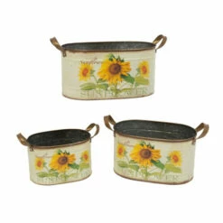 Buy β¨ Gerson Assorted Metal Nesting Sunflower Decorative Buckets 3-pack π₯°