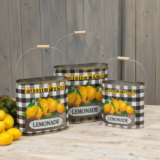 Best deal π Gerson Metal Nesting "Farm Fresh Lemonade" Decorative Buckets 3-pack π€© 4 Best deal π Gerson Metal Nesting "Farm Fresh Lemonade" Decorative Buckets 3-pack π€© - Image 2