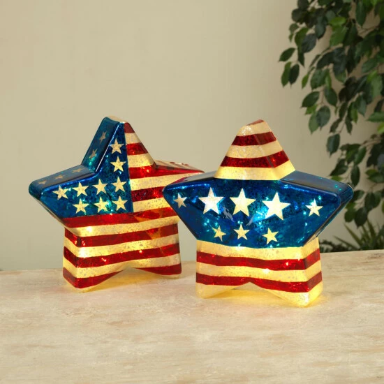 Buy π€© Gerson Battery-Operated Mercury Glass Americana Stars W/Timer 2-pack π 4 Buy π€© Gerson Battery-Operated Mercury Glass Americana Stars W/Timer 2-pack π - Image 2