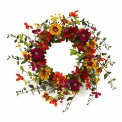 Hot Sale π Gerson 24"Dia. Assorted Wild Flower Twig Wreath π