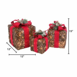 Wholesale 👍 Gerson 3-piece 🎄 Christmas Gift Boxes Of Natural Vine With Red Ribbon Accent 😍 -Outlet Gerson Store unnamed file 353