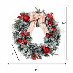 Cheapest 💯 Gerson 24" Flocked Pine Wreath 🛒 -Outlet Gerson Store unnamed file 392