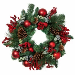 Flash Sale π The Gerson Company 24" Red Holiday Pine Wreath β€οΈ