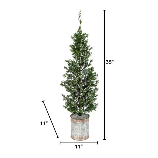 Flash Sale π₯ The Gerson Company 35"H Snowy Pine Tree In Tin Pot π 4 Flash Sale π₯ The Gerson Company 35"H Snowy Pine Tree In Tin Pot π - Image 2