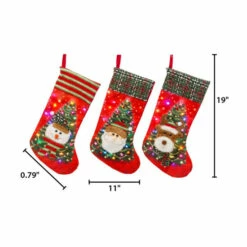 Discount ❤️ The Gerson Company Set Of 3 18.5" Battery-Operated Lighted Stocking 👏 -Outlet Gerson Store unnamed file 413