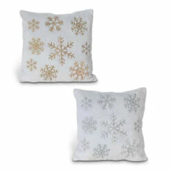 Best Sale 🔔 The Gerson Company 16" Fabric Snowflake Design Pillows 2-Pack 💯
