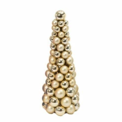 Buy 🥰 The Gerson Company 18" Gold Ornament Cone Tree 🎉