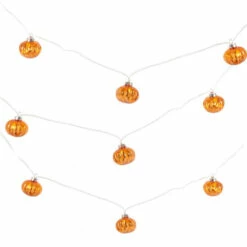 Promo 😍 The Gerson Company 12.4' Glass Pumpkin Light String With 20 LED Lights ✔️