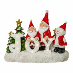Wholesale 🌟 The Gerson Company 10" Santa And Snowman "JOY" Tabletop Sign 👏