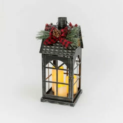 Best Pirce 🎁 The Gerson Company 18.9" Holiday Lantern W LED Candles & Floral Accent 🌟