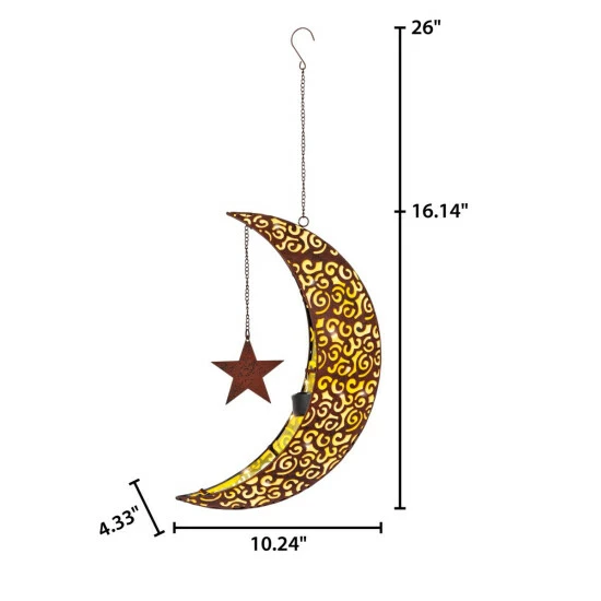 Best reviews of β¨ The Gerson Company 16.14"H Solar Hanging Crescent Moon W/ Star Drop π 4 Best reviews of β¨ The Gerson Company 16.14"H Solar Hanging Crescent Moon W/ Star Drop π - Image 2
