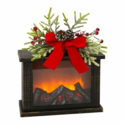 Flash Sale 🥰 The Gerson Company 10.8" Lighted Fire Glow Lantern With Floral Accent 🔥