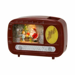 Coupon 🤩 The Gerson Company 5.5" B/O Spinning Vintage Radio Santa Water Globe 😀