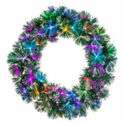 Best Sale 👍 The Gerson Company 24" Color Changing Fiber-Optic Wreath W/ 75 Lights 🌟