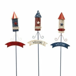 Brand new π The Gerson Company Assorted 21" Americana Firework Yard Stakes π§¨