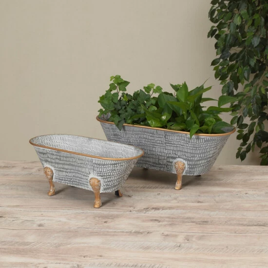 Best Pirce π The Gerson Company Assorted Decorative Metal Bathtubs - Set Of 2 π 4 Best Pirce π The Gerson Company Assorted Decorative Metal Bathtubs - Set Of 2 π - Image 2