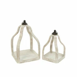 Deals 🔔 The Gerson Company Assorted Fir Wood & Metal Lanterns - Set Of 2 ⭐