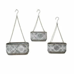 Budget ❤️ The Gerson Company Set Of 3 Nesting Hanging Metal Planters 💯