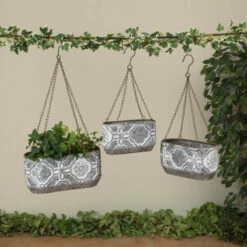 Budget ❤️ The Gerson Company Set Of 3 Nesting Hanging Metal Planters 💯 -Outlet Gerson Store unnamed file 618