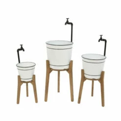 Wholesale ❤️ The Gerson Company Assorted Metal Faucet Planters With Stands Set Of 3 😍