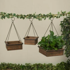 Cheapest 🔔 The Gerson Company Wood And Metal Hanging Planters Set Of 3 🔔 -Outlet Gerson Store unnamed file 654
