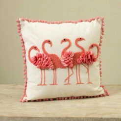 Budget 🌟 The Gerson Company 16" Fabric Flamingo Pillow 🎁 -Outlet Gerson Store unnamed file 658