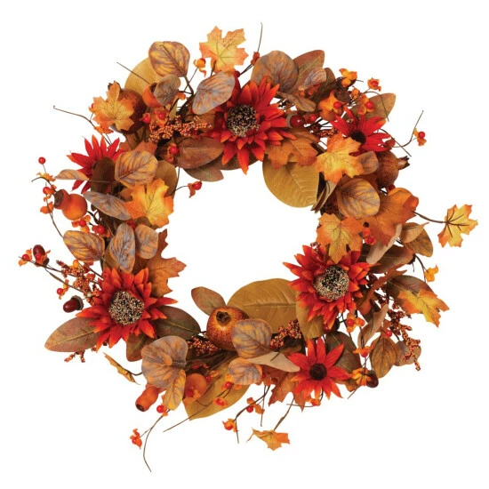 Discount β¨ Gerson Company 22"Dia Fall Leaves, Berries, Sunflowers Harvest Wreath π₯° 3 Discount β¨ Gerson Company 22"Dia Fall Leaves, Berries, Sunflowers Harvest Wreath π₯°