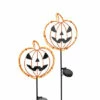 Best Sale 😍 Gerson Company 31.8"H Solar Metal 🎃 Halloween Pumpkin Face Stake 2-pack 😉 -Outlet Gerson Store unnamed file 692