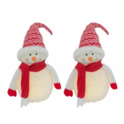 Best deal 🥰 The Gerson Company 29.1"H B/O Lighted Fabric Snowman Figurine 2-Pack 💯