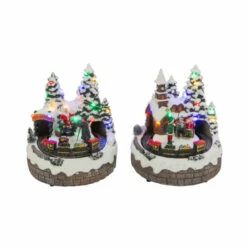 Best deal 💯 The Gerson Company 7.5" 2-pack Musical Village W/ Moving Train & Timer 😍