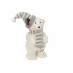 Best Pirce ✔️ The Gerson Company 16"H Polar Bear Figurine With Hat And Scarf 🌟