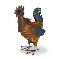 Brand new π The Gerson Company 17.72"H Solar Topaz/Rustic Burnished Rooster Statue π
