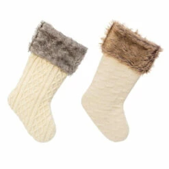 Top 10 🎁 The Gerson Company 2pk 21"L Knit Fabric Stocking W/ Faux Fur Cuff ✨