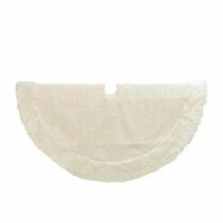 Budget π The Gerson Company 48"D White Cable Knit Fur Trim Tree π Skirt π€©