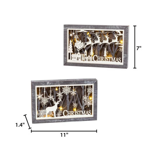 Deals ๐ The Gerson Company 2pk 11" Lighted Laser Cut Wood Holiday Wall Dรฉcor ๐ 4 Deals ๐ The Gerson Company 2pk 11" Lighted Laser Cut Wood Holiday Wall Dรฉcor ๐ - Image 2