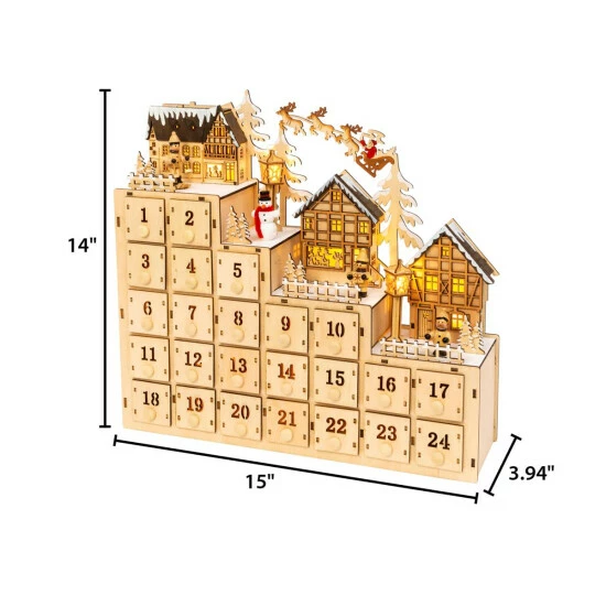 Promo β€οΈ The Gerson Company 14.9" Lighted Wood Village Scene Advent Calendar π 4 Promo β€οΈ The Gerson Company 14.9" Lighted Wood Village Scene Advent Calendar π - Image 2