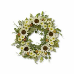 Best Sale 🎁 The Gerson Company 24"D Sunflower Wreath With Berry Accents ⭐