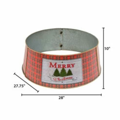 Cheapest ⌛ The Gerson Company 27.75" Metal Holiday Plaid Tree Collar 😀 -Outlet Gerson Store unnamed file 824